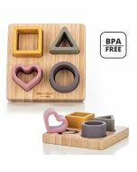 Free2Play by FreeON Houten vormenpuzzel met siliconen vormen - Babypuzzel - Vormenstoof - Roze