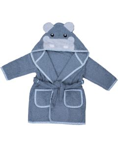 Bubaba Babybadjas met Capuchon (1 tot 2 jaar) - 86/92 - Nijlpaard Blauw