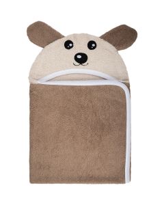 Bubaba Badcape met capuchon - Omslagdoek - Multidoek - Puppy - Bruin (110 x 75cm)