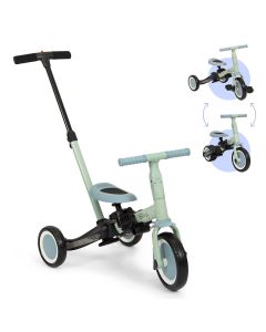 Billy 4 in1 Driewieler met duwstang - Loopfiets - Kinderfiets - Balance Bike - Gio - Blauw-Groen