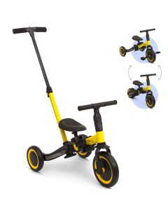 Billy 4 in1 Driewieler met duwstang - Loopfiets - Balance Bike - Gio - Geel