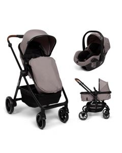 Baninni Adria - Kinderwagen - 3in1- Kinderwagen - i-Size Autostoel - XL zonnekap & boodschappenmand - Taupe (geschikt van 0-22kg)