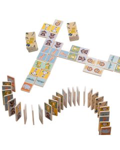 Free2Play by FreeON - Houten Domino Spel voor kinderen - Educatief Speelgoed - Safari Dieren
