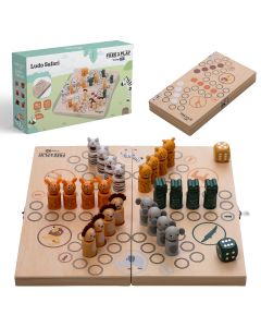 Free2Play by FreeON - Houten Ludo Spel voor kinderen & Volwassenen - Gezelschapspel - Safari Dieren